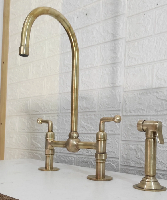 Unlacquered Brass Kitchen Faucet Lever Handles