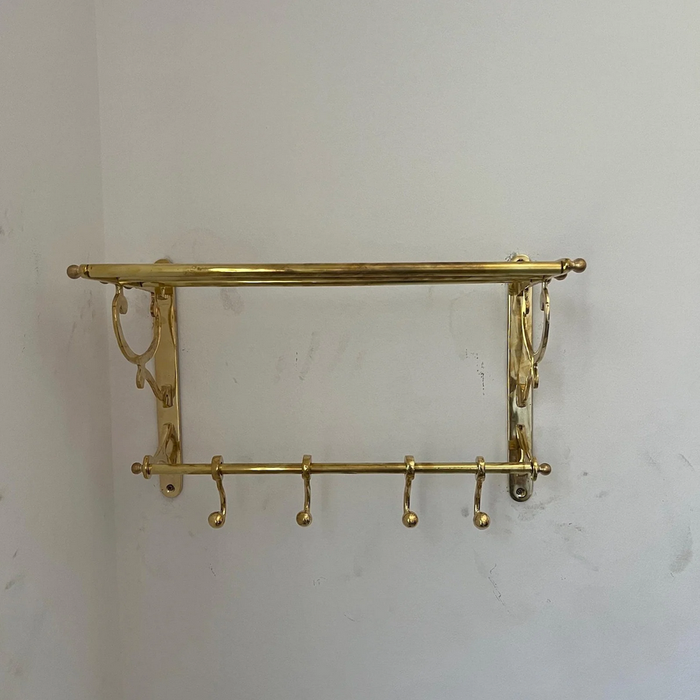 Unlacquered Brass Towel Rack With hooks