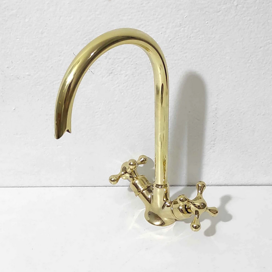 Brass Gooseneck Faucet Single Hole