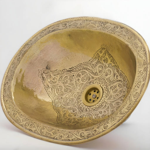 Etched Brass Bathroom Sink