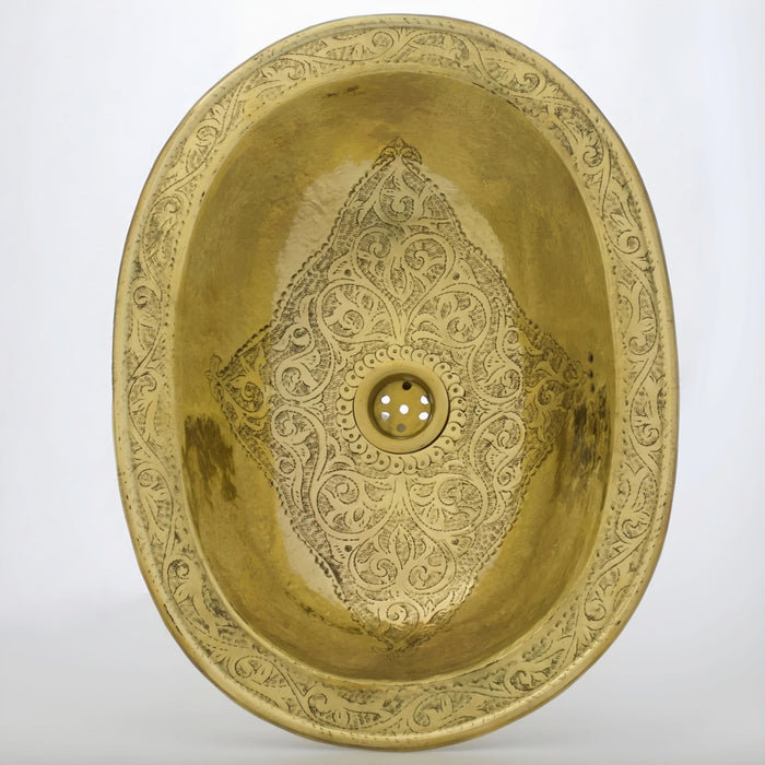 Etched Brass Bathroom Sink