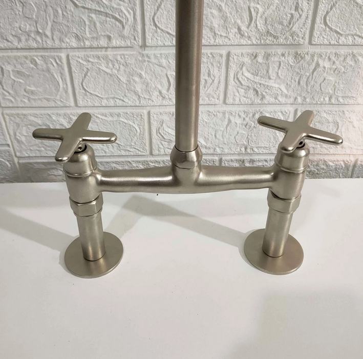 Solid Brass Bridge Faucet Nickel Matte Finish