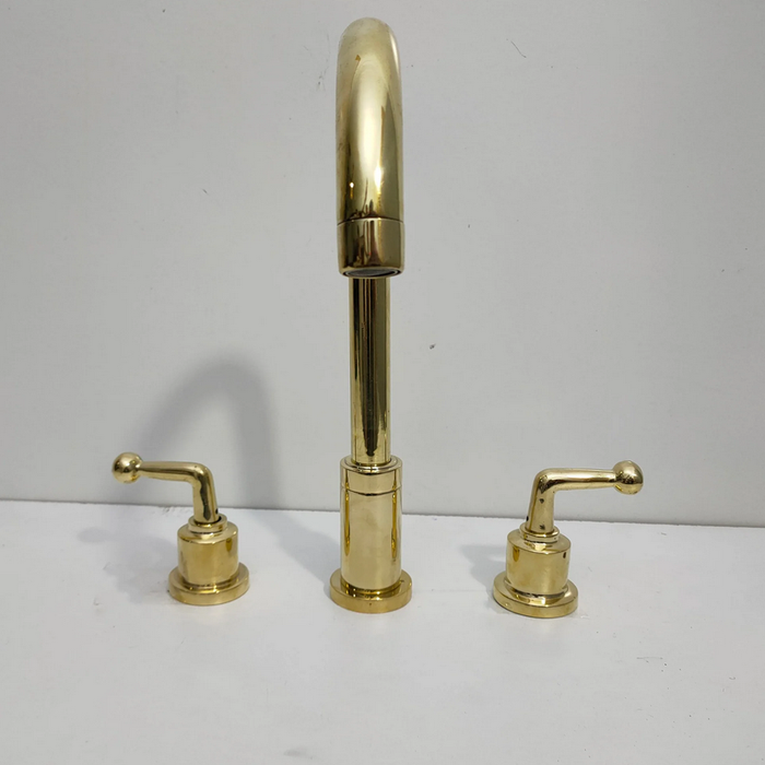 Solid Brass Three Holes Faucet with Lever Handle