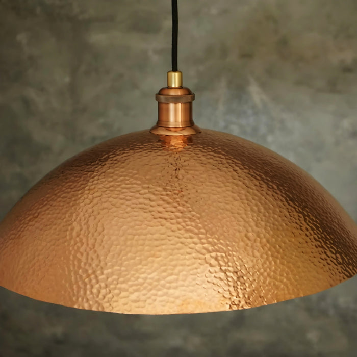 Solid Copper Pendant Light - Hammered Copper Pendant ligh