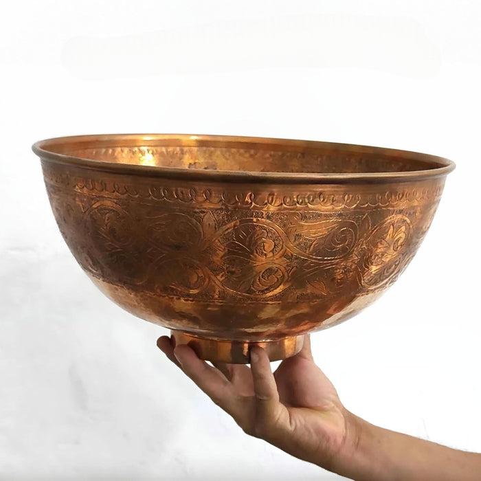 Solid Engraved Copper Vessel Sink