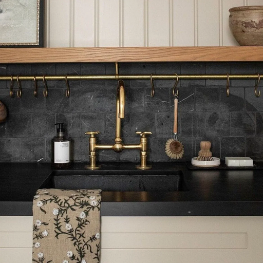 Unlacquered Brass Ball Center Kitchen Faucet