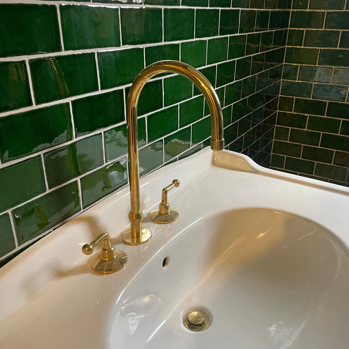 Unlacquered Brass Bathroom Sink faucet