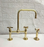 Unlacquered Brass Bridge Kitchen Faucet