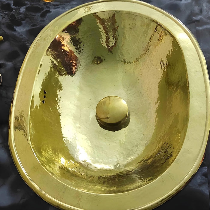 Unlacquered Brass Oval Sink 18"