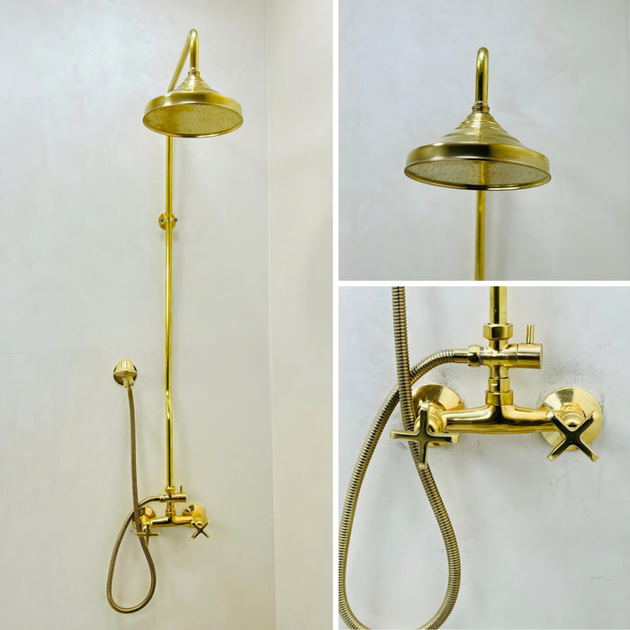 Unlacquered Brass Rain Shower