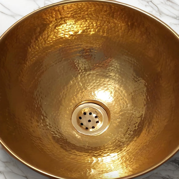 Unlacquered Brass Round Vessel Sink