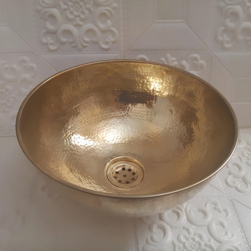 Unlacquered Brass Round Vessel Sink