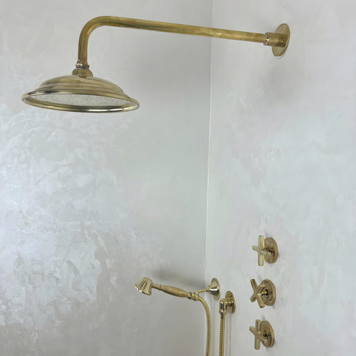 Unlacquered Brass Shower Set