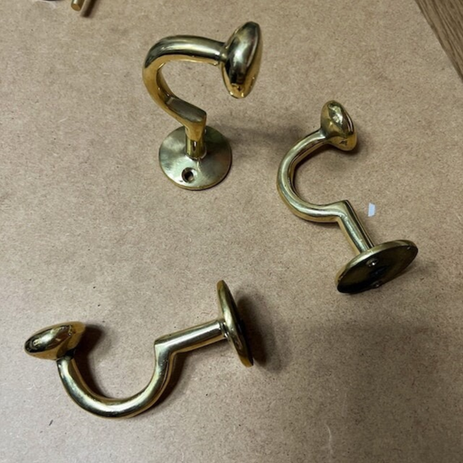 Unlacquered Brass Wall Hooks Crescent