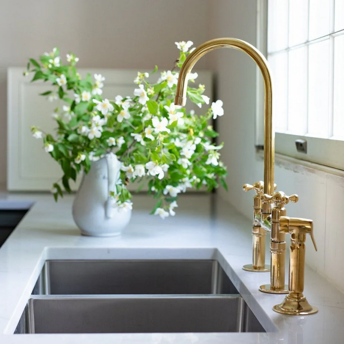 Unlacquered Natural Brass Kitchen Faucet