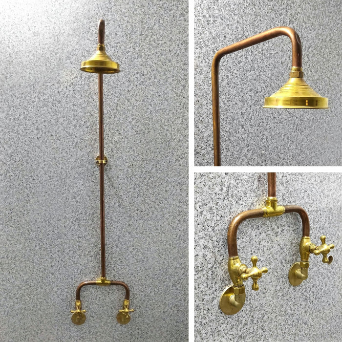 Unlacquered Solid Copper Shower