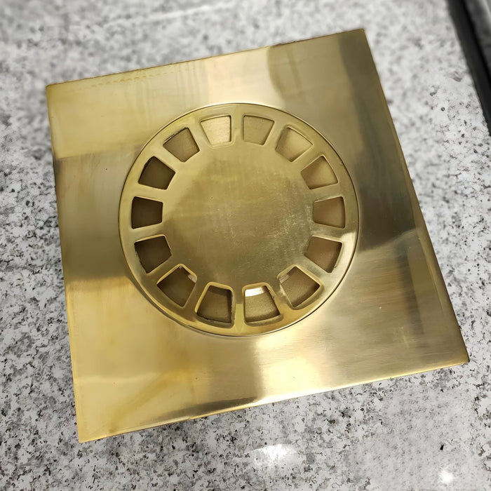 Unlaqauerd Brass Floor Drain - Square Shower Drain