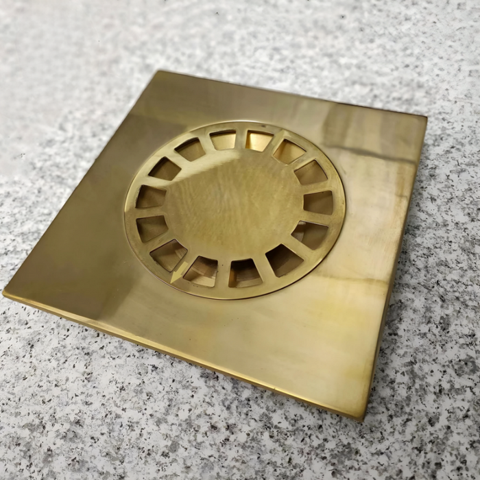 Unlaqauerd Brass Floor Drain - Square Shower Drain