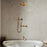 Unlaquered Brass Shower Set, Faucet and Handheld